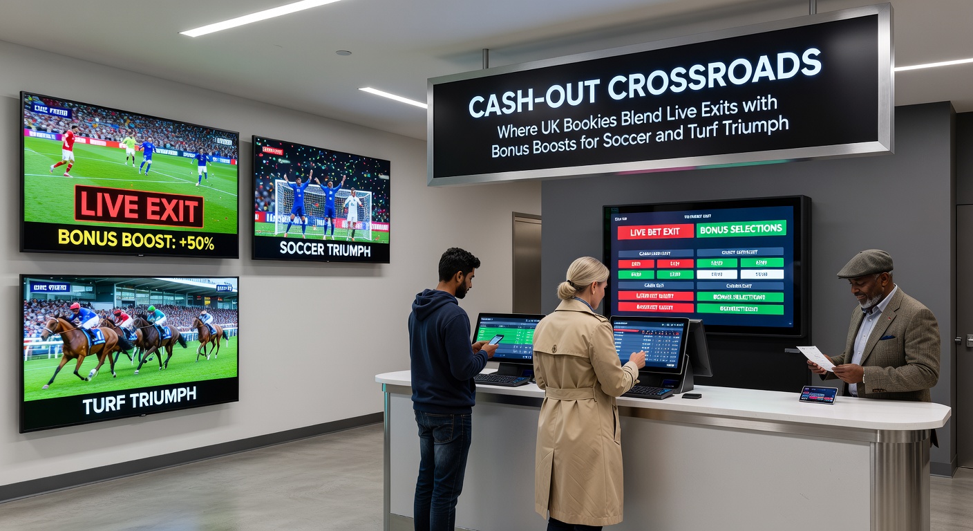 Close-up of a mobile betting screen displaying a live horse race cash-out option with an overlaid bonus boost popup for enhanced free bets