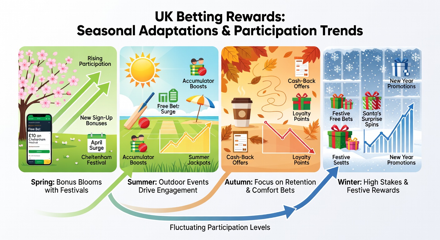 Seasonal reward adjustments displayed across UK betting platforms for football and racing markets