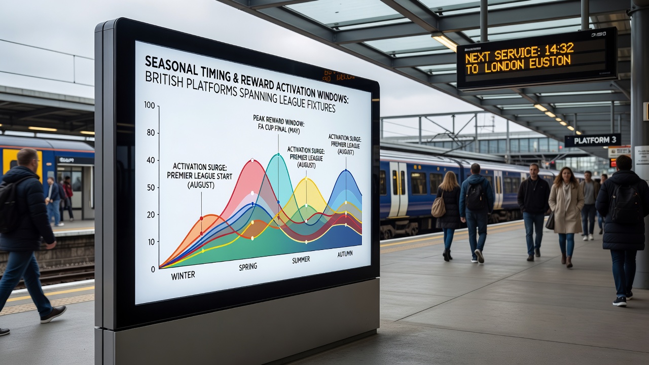 Illustration of overlapping reward cycles for football, horse racing, and casino jackpots in the UK