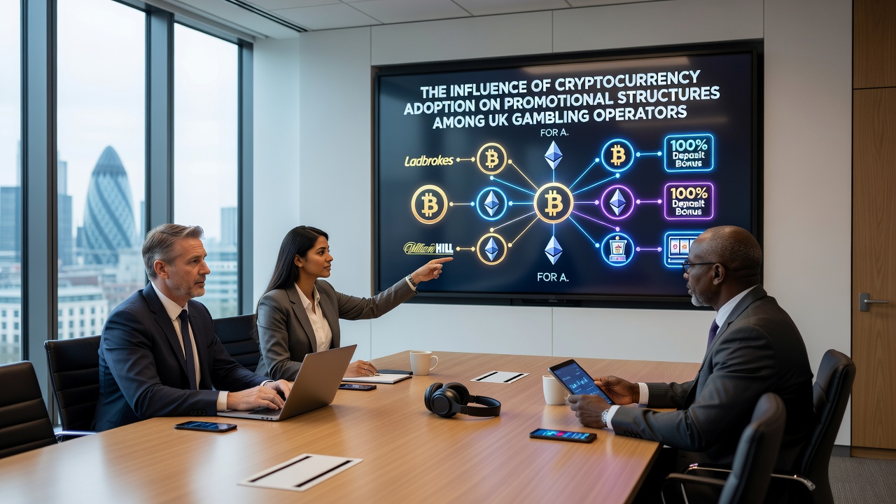 Digital wallet and blockchain graphics connected to horse racing and casino slot interfaces